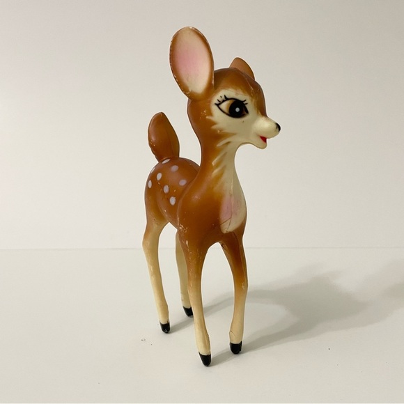 Vintage Bambi Deer Fawn Hard Plastic Figurine 6” Tall Hong Kong - Picture 8 of 16